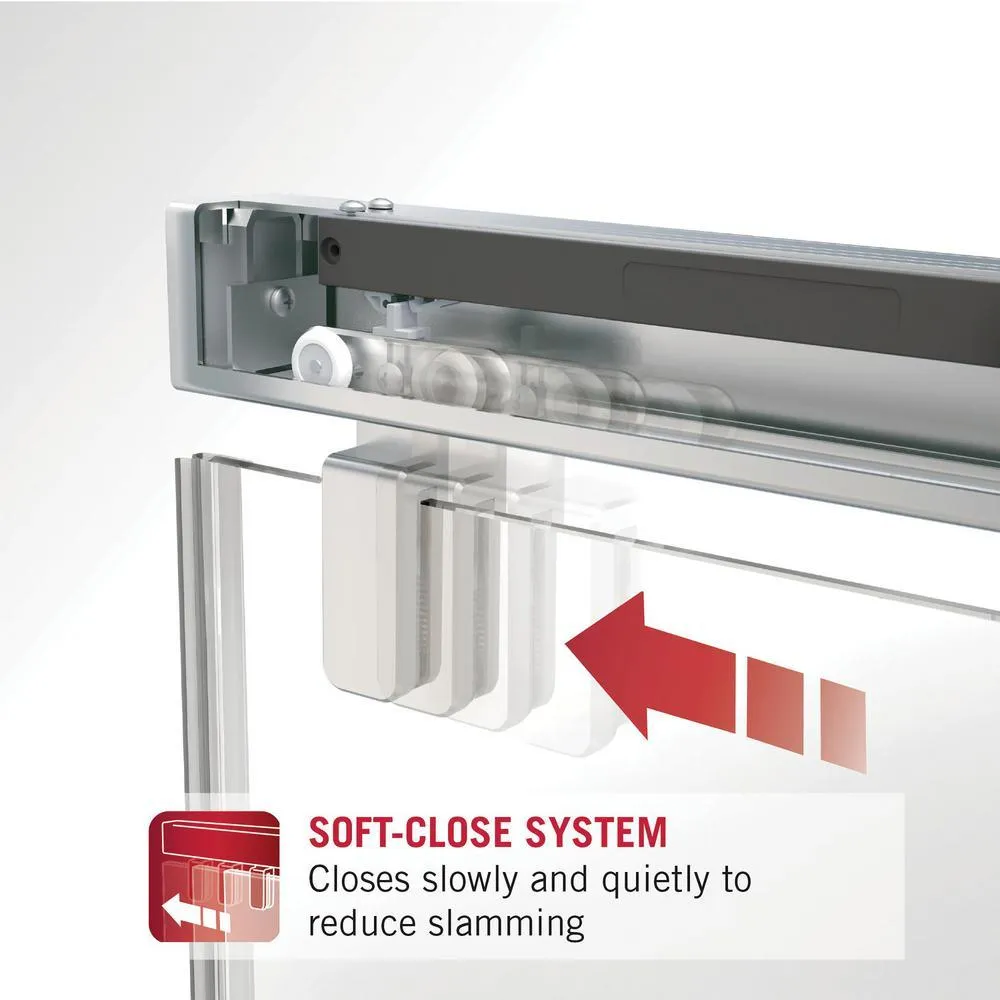 Delta 60 in. x 71-1/2 in. Mod Soft-Close Frameless Sliding Bathtub Door in Nickel with 3/8 in. Clear Glass and Lyndall Handles, photo 4 of 12