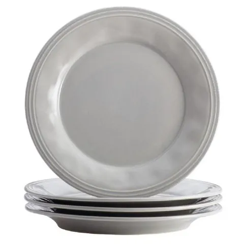 Solid Sea Salt Gray Ceramic Dinnerware Set (Service for 16)