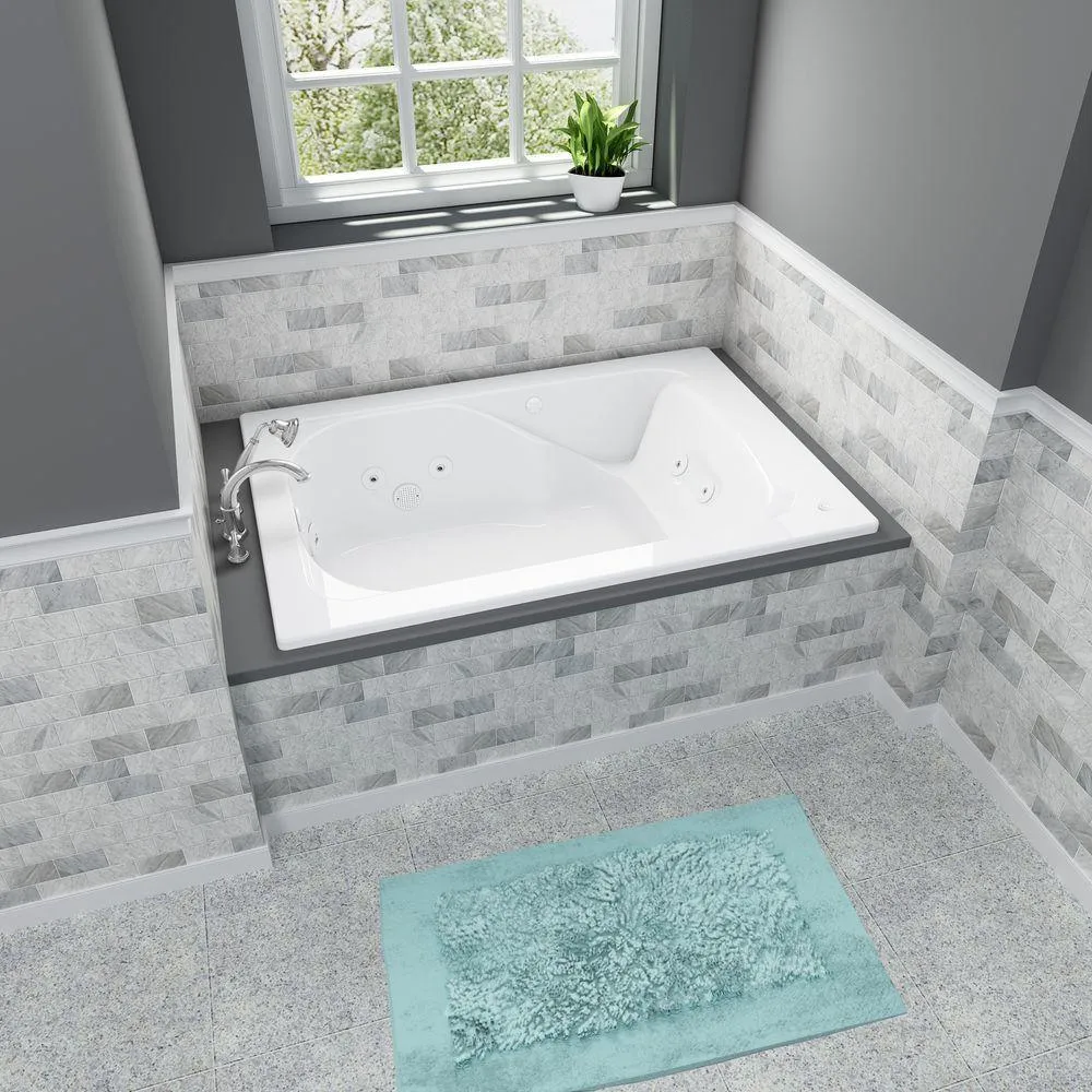 Cadet 60 in. x 42 in. Reversible Drain EverClean Whirlpool Tub in White, photo 2 of 13