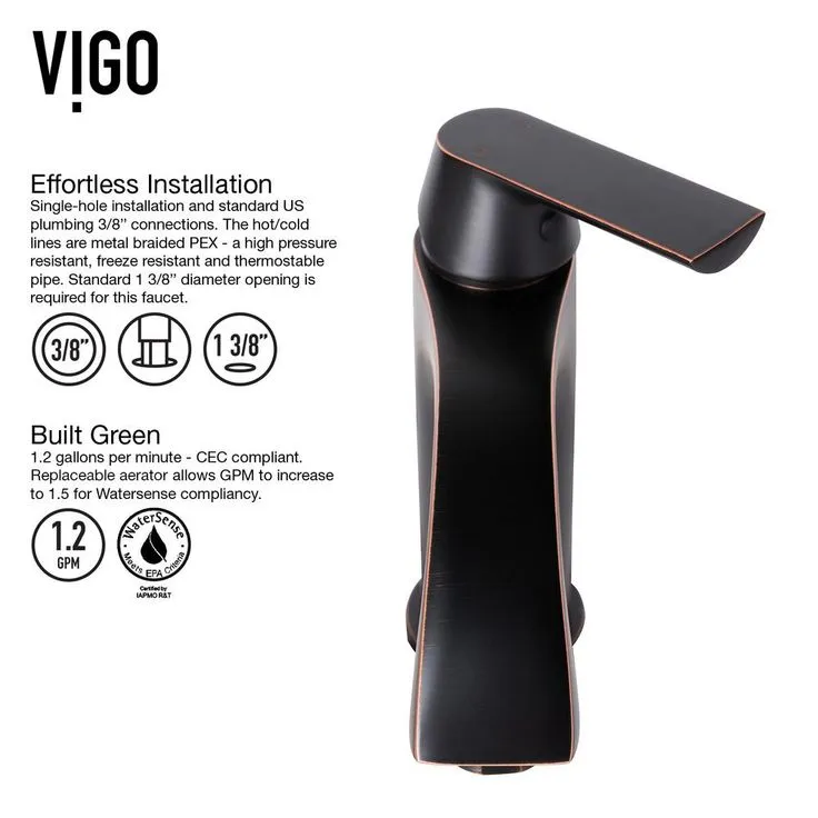 VIGO Glass Vessel Bathroom Sink in Russet and Linus Faucet Set in Antique Rubbed Bronze, photo 4 of 11