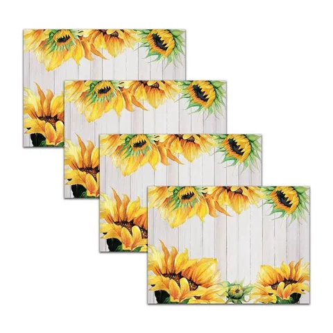 MHF Home Sunflower Yellow 18 in wide · 13 in long Polypropylene Placemat Set