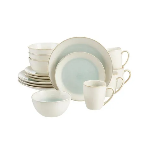 Adelaide 16-Piece Reactive Glaze Seabreeze Blue-Green Stoneware Dinnerware Set