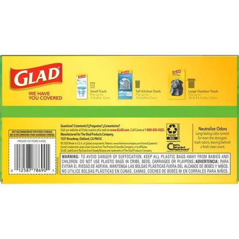 Odor Shield 50-Pack 13-Gallon Gain White Polypropylene Kitchen Trash Bag