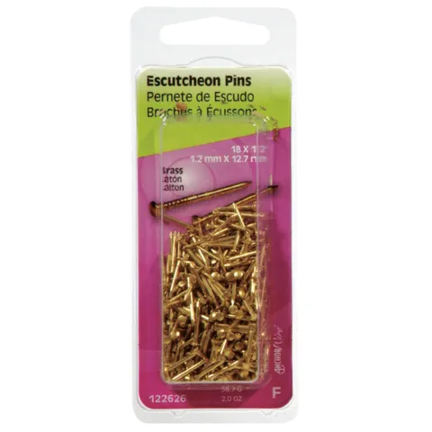 16 Ga x 3/4 in Brass Escutcheon Pins, 1-Pack, 2 oz