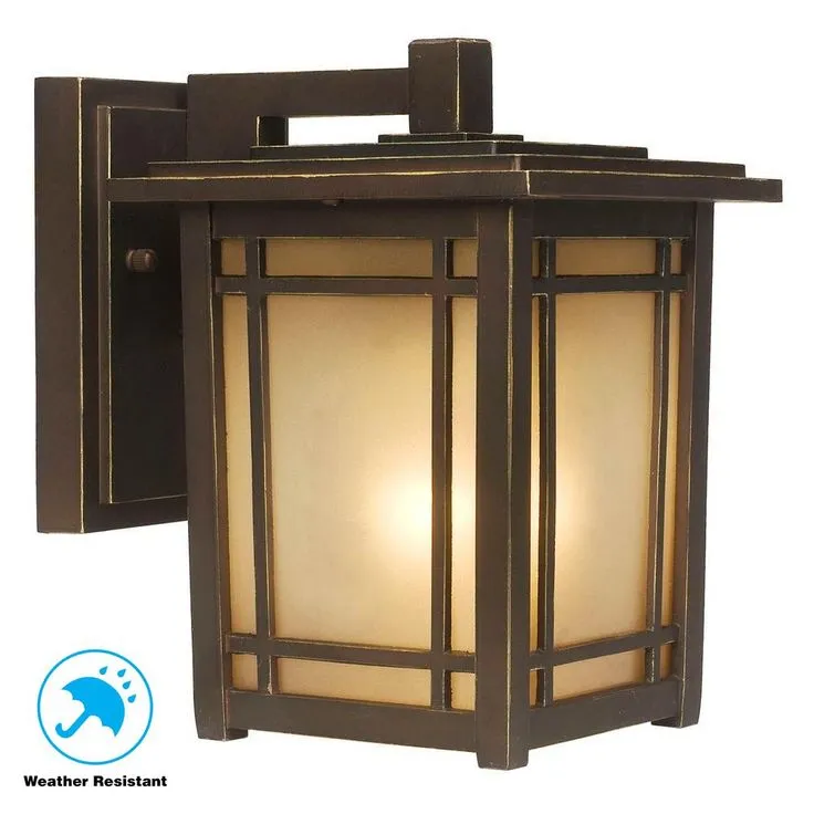 Port Oxford 1-Light Oil-Rubbed Chestnut Outdoor Wall Lantern Sconce, photo 4 of 5