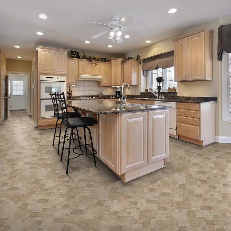 TrafficMASTER Sandstone Mosaic Vinyl Sheet, Sold by 12 ft. Wide x Custom Length, photo 8 of 10