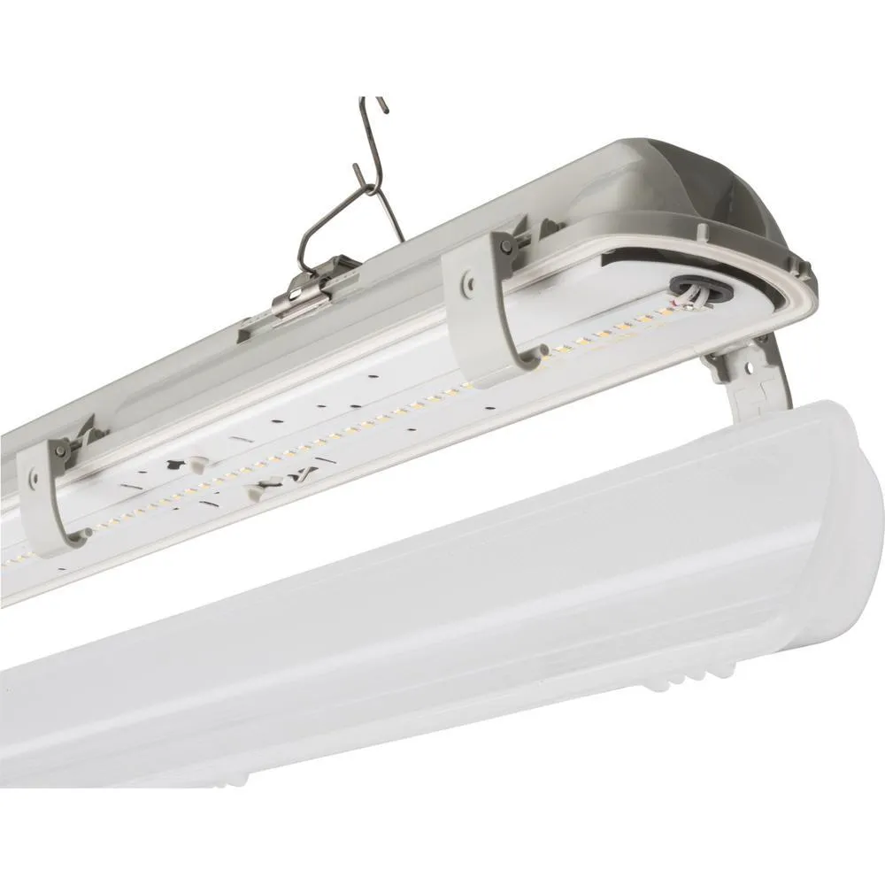 Contractor Select XVML 4 ft. 64-Watt Equivalent Integrated LED 5534 Lumens 5000K Gray Vapor Tight Strip Light Fixture, photo 3 of 6