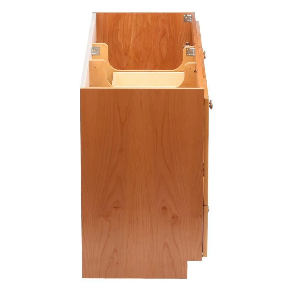 Shaker 60 in. W x 21 in. D x 34.5 in. H Vanity for Double Basins Cabinet Only in Natural Alder, photo 5 of 16
