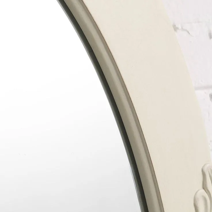 30 in. W x 38 in. H Framed Oval Beveled Edge Bathroom Vanity Mirror in antique white, photo 5 of 6