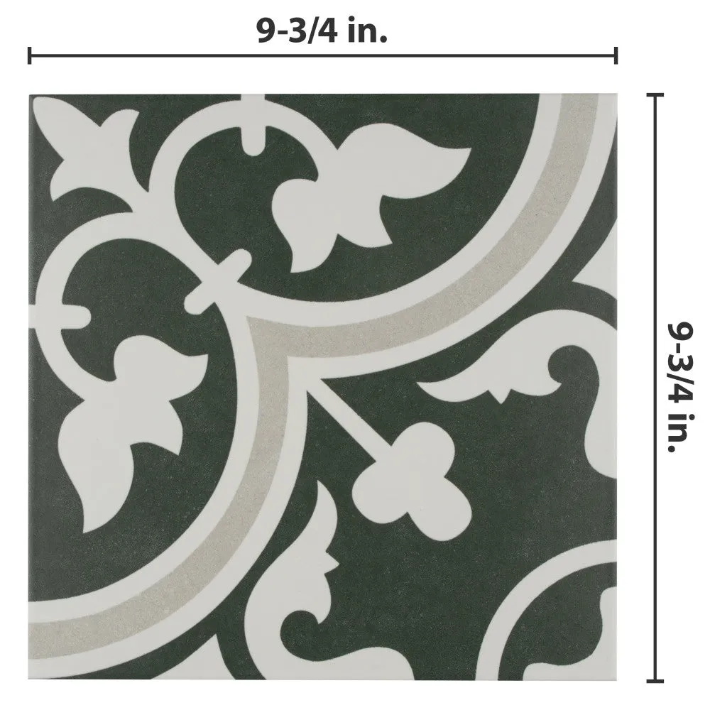 Merola Tile Arte Due Encaustic 9-3/4 in. x 9-3/4 in. Porcelain Floor and Wall Tile, photo 4 of 8