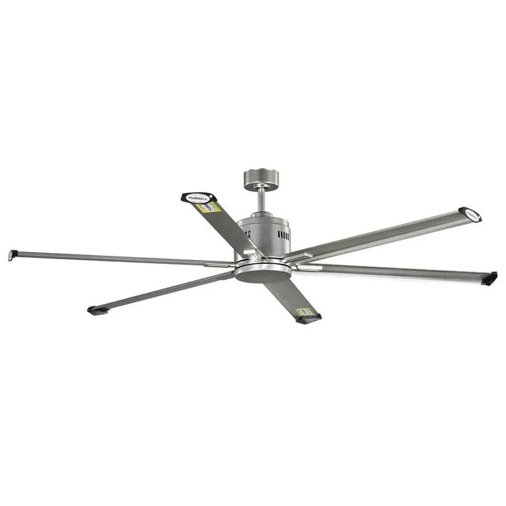 Hubbell Industrial 72 in. Indoor/Outdoor Nickel Dual Mount Ceiling Fan with Wall Control, photo 10 of 10