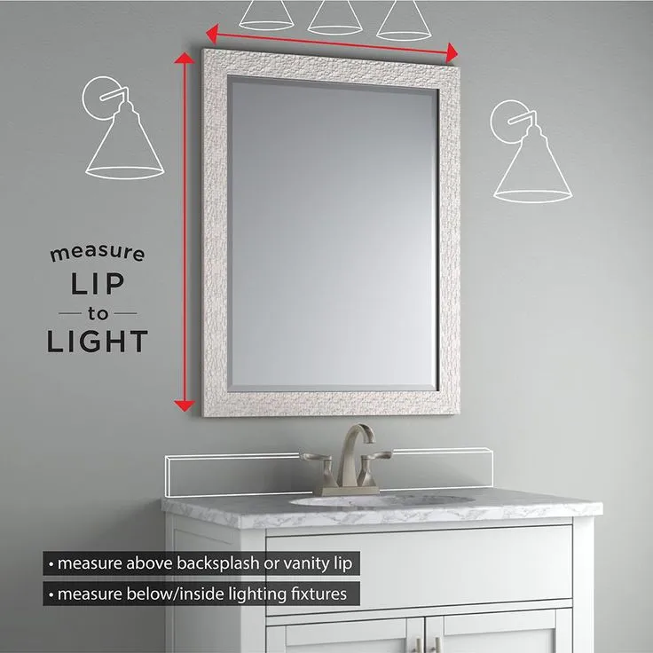 28 in. W x 36 in. H (M1) Framed Rectangular Deluxe Glass Bathroom Vanity Mirror in Matte White, photo 11 of 12