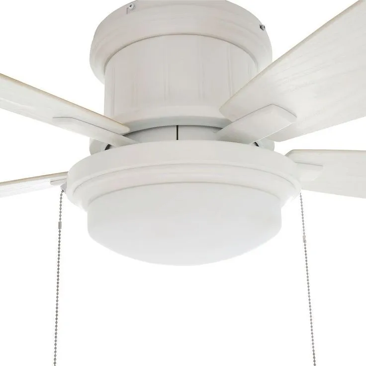 Roanoke 48 in. LED Indoor/Outdoor Matte White Ceiling Fan with Light Kit, photo 2 of 11