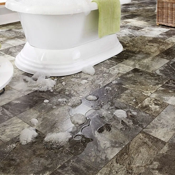Style Selections Montfort Slate 9.84-mil x 12-ft W Waterproof Cut-to-length Vinyl Sheet Flooring, photo 3 of 5