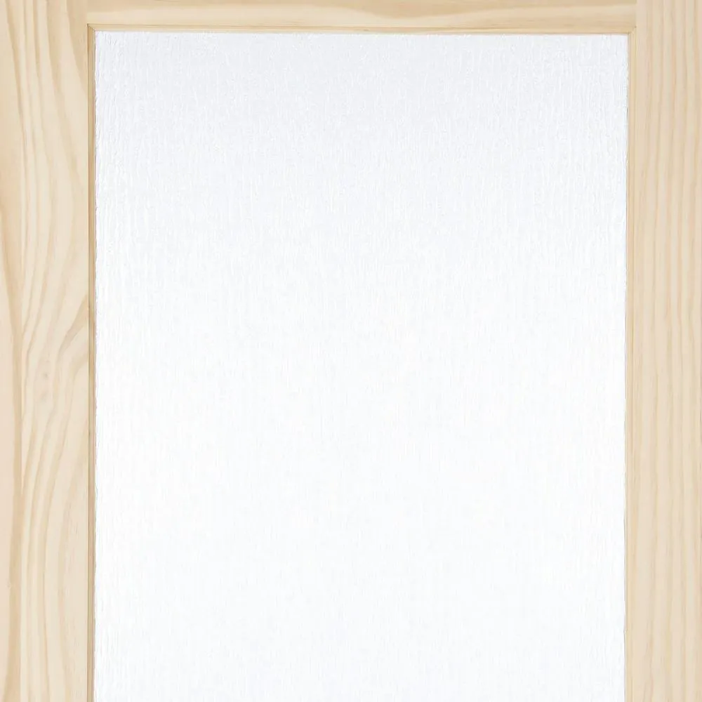 34 in. x 84 in. Timber Hill Rain Glass and Unfinished Pine Wood Sliding Barn Door Slab with Hardware Kit, photo 2 of 9