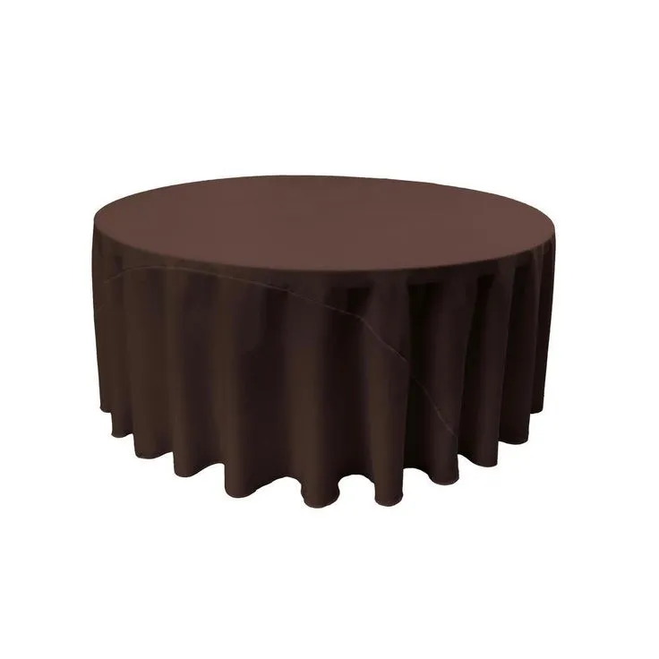 120 in. White Polyester Poplin Round Tablecloth, photo 8 of 11