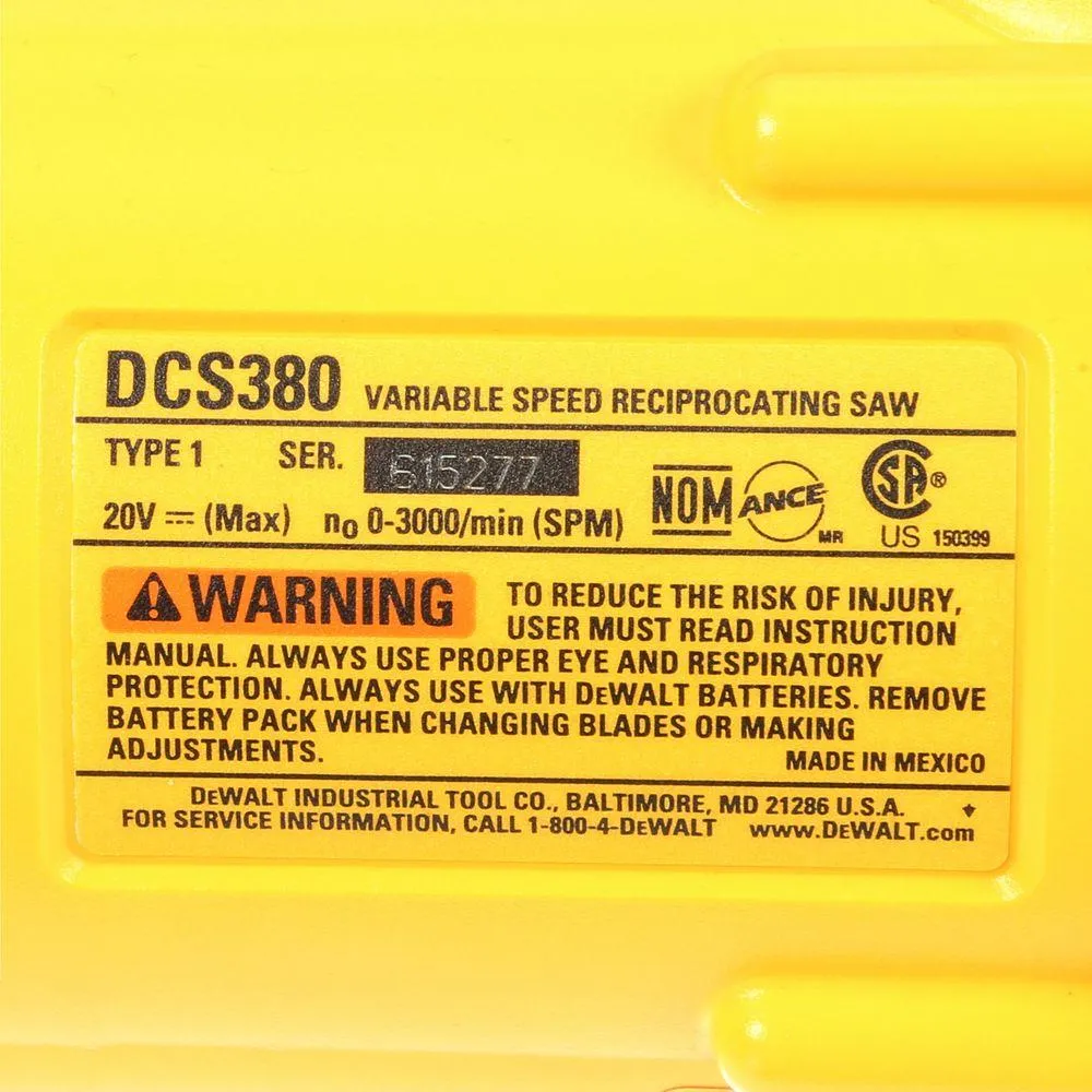DEWALT 20-Volt MAX Lithium-Ion Cordless Reciprocating Saw (Tool-Only), photo 7 of 16