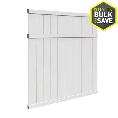 Pre-Assembled Brighton 6 ft high · 6 ft wide White Vinyl Flat-Top Vinyl Fence Panel