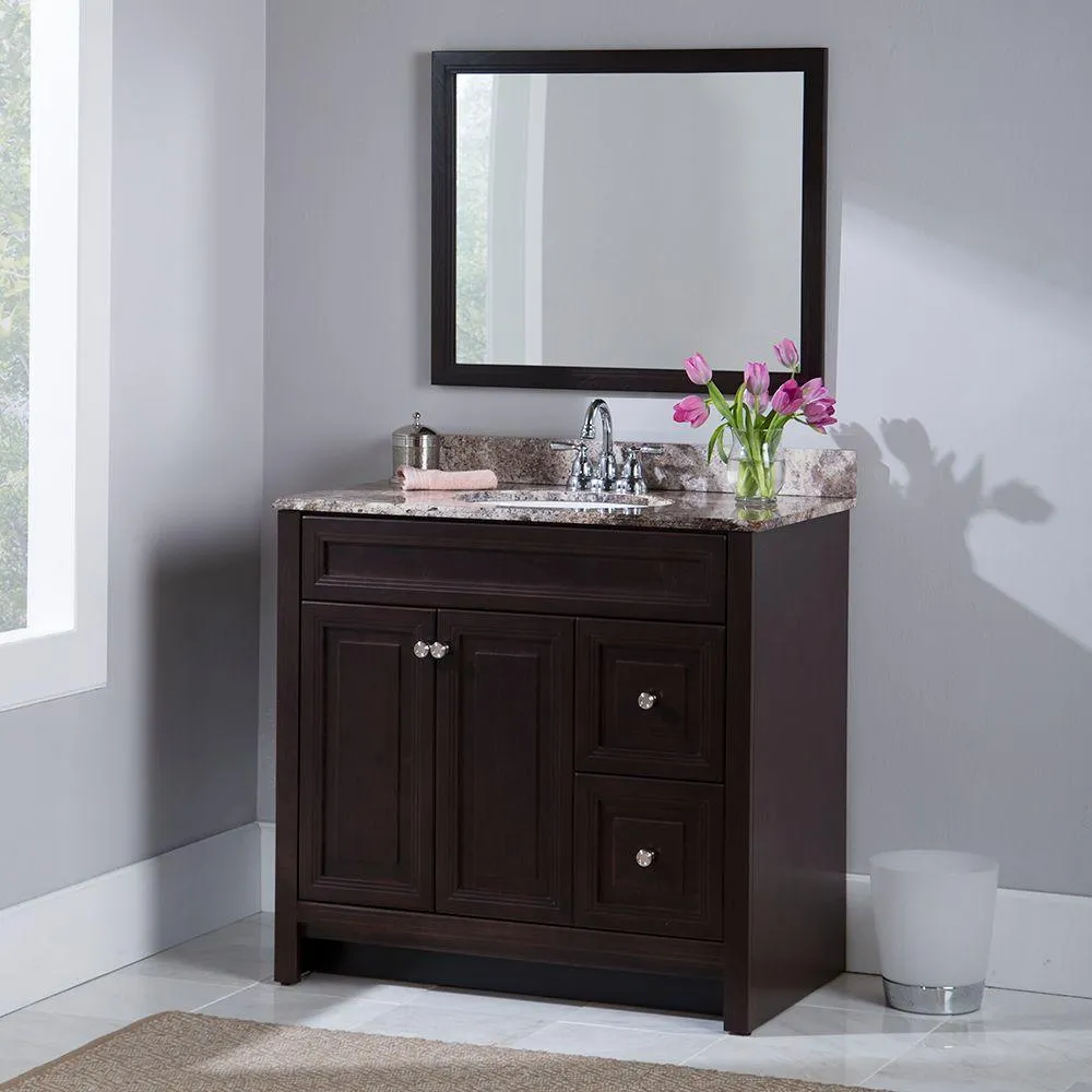 Brinkhill 36 in. W x 34 in. H x 22 in. D Bath Vanity Cabinet Only in Chocolate, photo 2 of 51