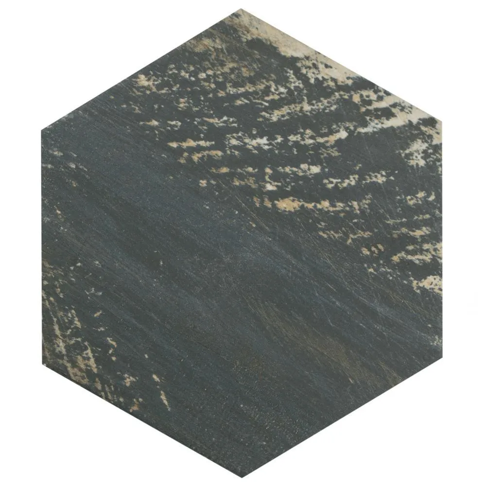 Merola Tile Gaugin Hex Catan Shadow 8-5/8 in. x 9-7/8 in. Porcelain Floor and Wall Tile (11.56 sq. ft. per case), photo 4 of 21
