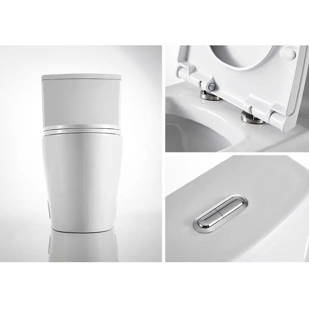 1-Piece 1.28 GPF Dual Flush High Efficiency Elongated Toilet in White, Seat Included, photo 6 of 7