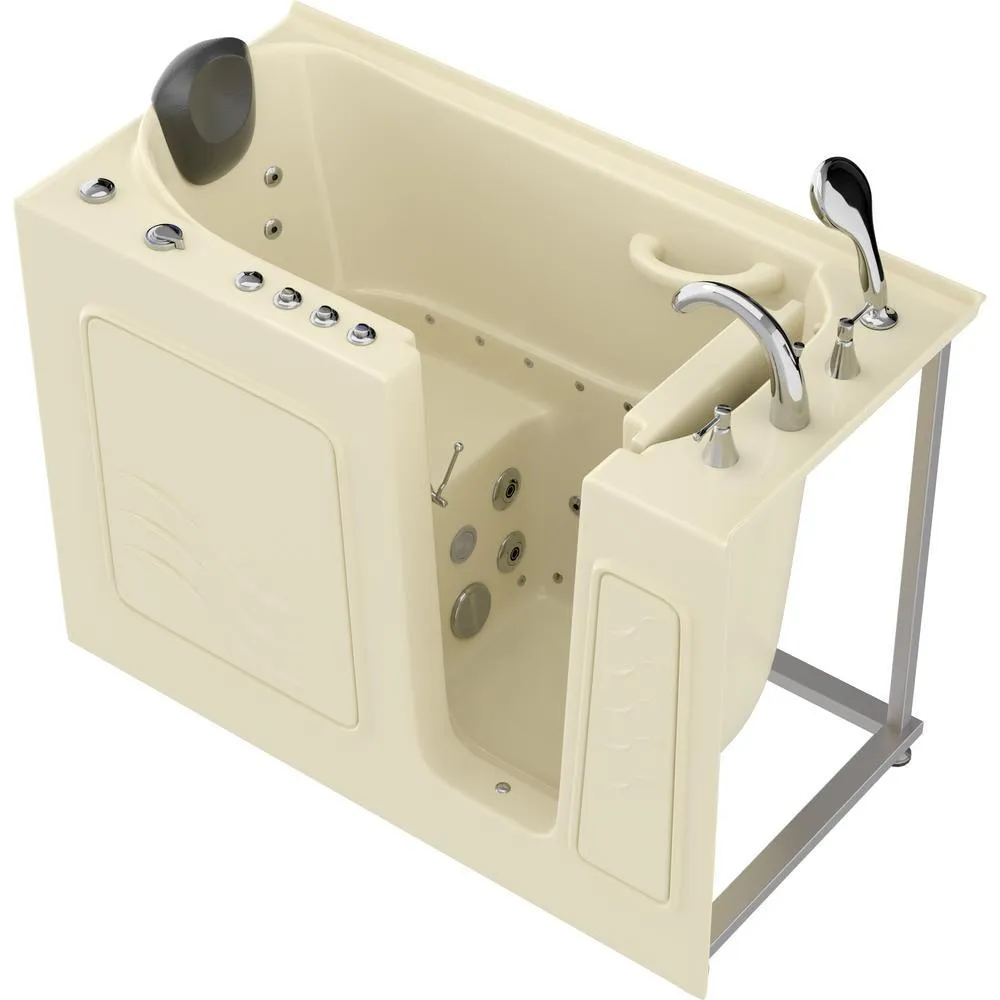 Universal Tubs Safe Premier 52.75 in. x 60 in. x 26 in. Right Drain Walk-in Air and Whirlpool Bathtub in Biscuit, photo 7 of 7