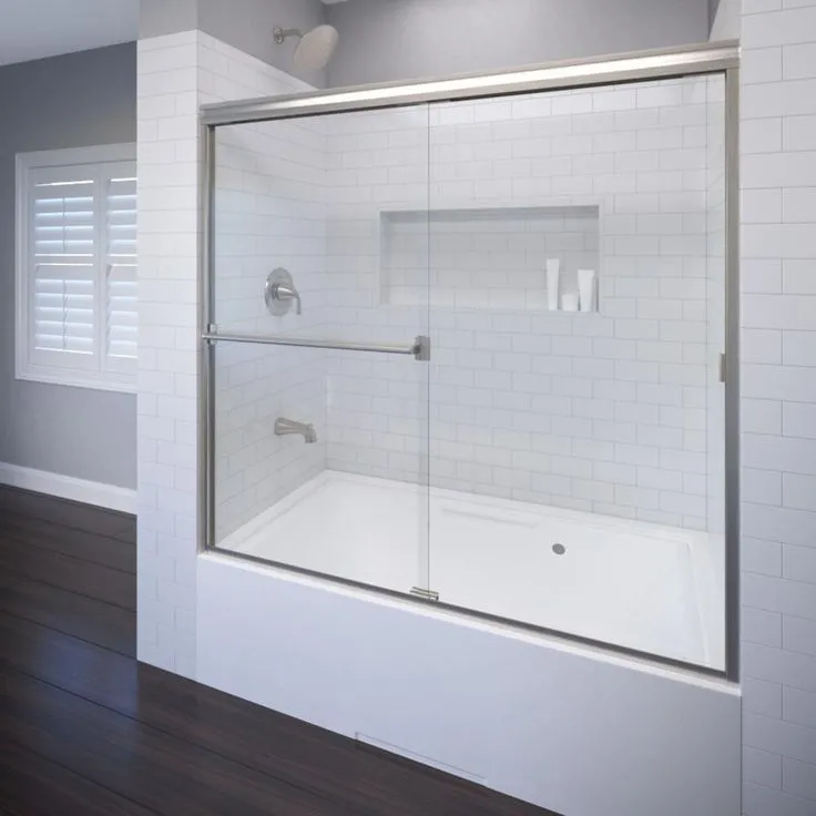 Classic 60 in. x 57 in. Clear Semi-Frameless Sliding Tub Door in Oil Rubbed Bronze, photo 6 of 11