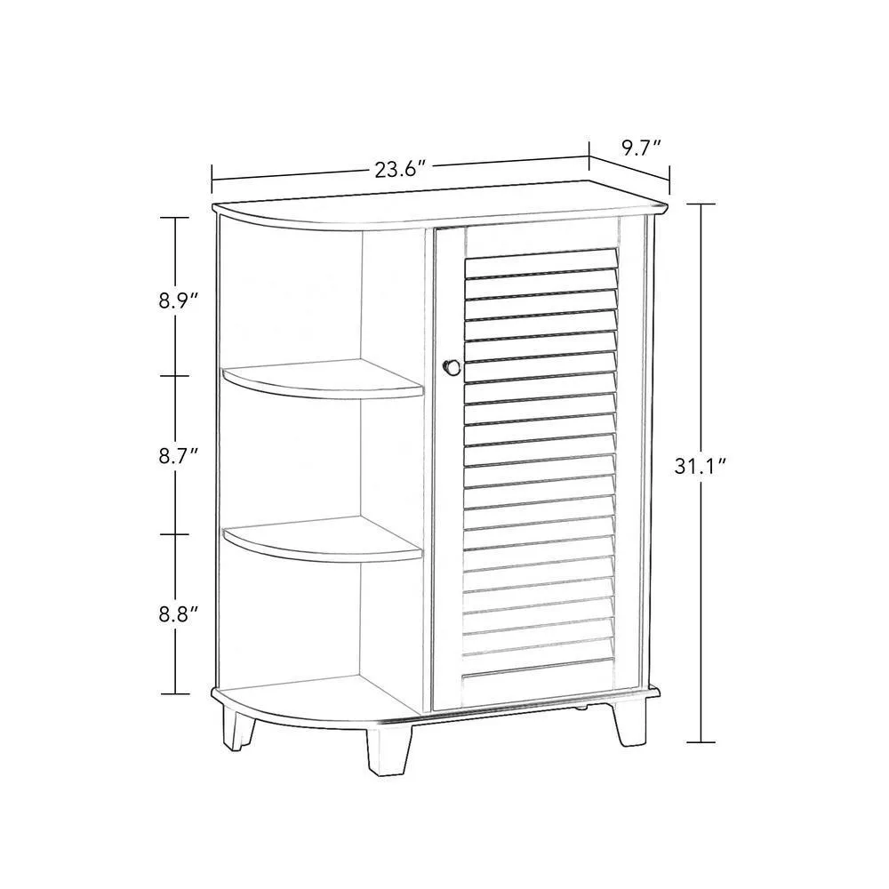 RiverRidge Ellsworth 23-5/8 in. W x 31-1/10 in. H Bathroom Linen Storage Floor Cabinet with Side Shelves in White, photo 5 of 9