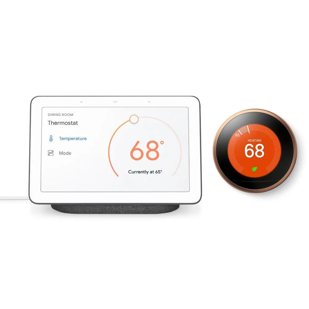 Nest Hub Chalk + Nest Learning Thermostat 3rd Gen in White, photo 13 of 20