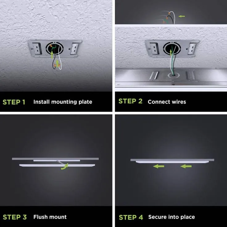 Commercial Electric 6 in. x 4 ft. 1900 Lumens Dimmable White Integrated LED Flat Panel Ceiling Flush Mount Fixture with Color Change 5CCT, photo 8 of 11