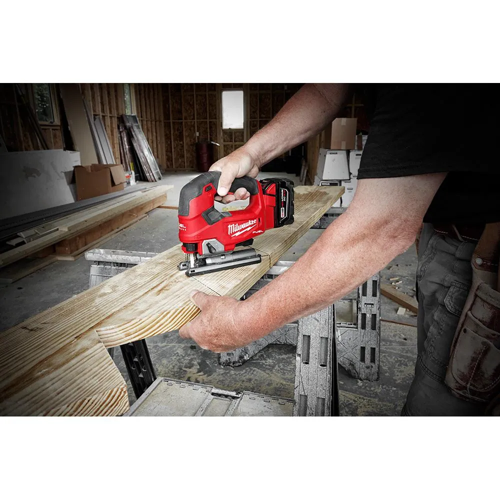 M18 FUEL 18-Volt Lithium-Ion Brushless Cordless Jig Saw with M18 5.0 Ah Battery, photo 8 of 13