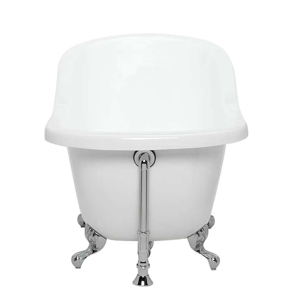 American Bath Factory Chelsea 60 in. Acrylic Slipper Clawfoot Bathtub Package in White with Old Bronze Imperial Feet and Deck Mount Faucet, photo 3 of 10