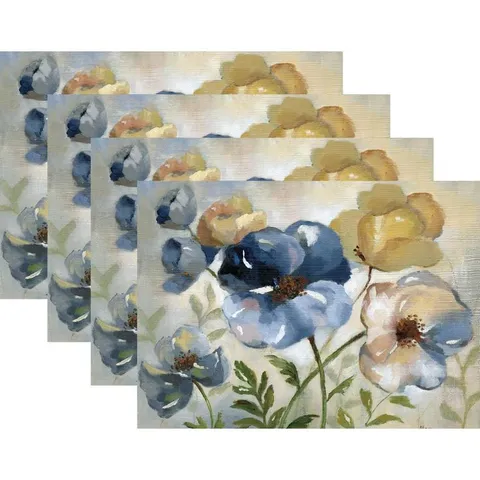 Blue Floral Placemat Set (4-Pack)