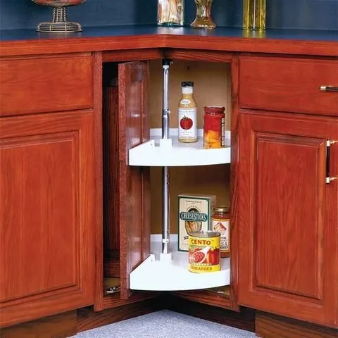 2-Tier Plastic Pie-Cut Cabinet Lazy Susan