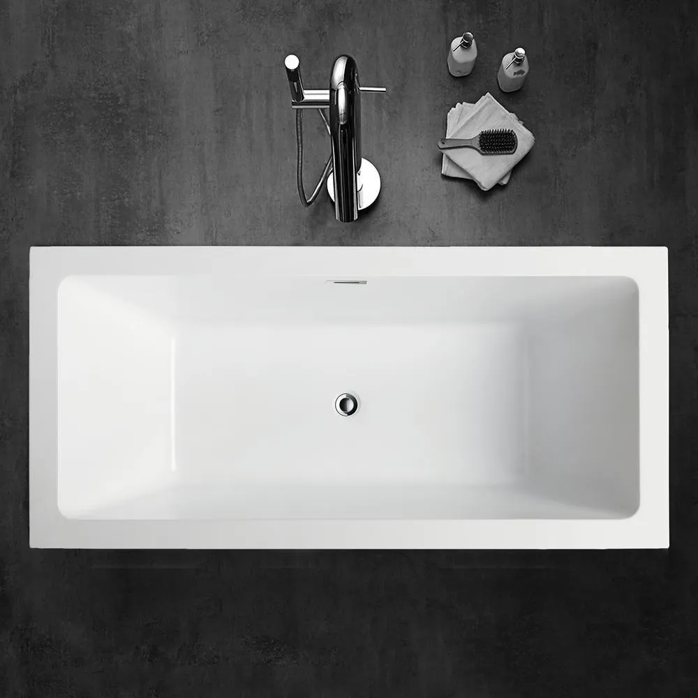 Tarbes 59 in. Acrylic Flatbottom Freestanding Bathtub in White, photo 6 of 7