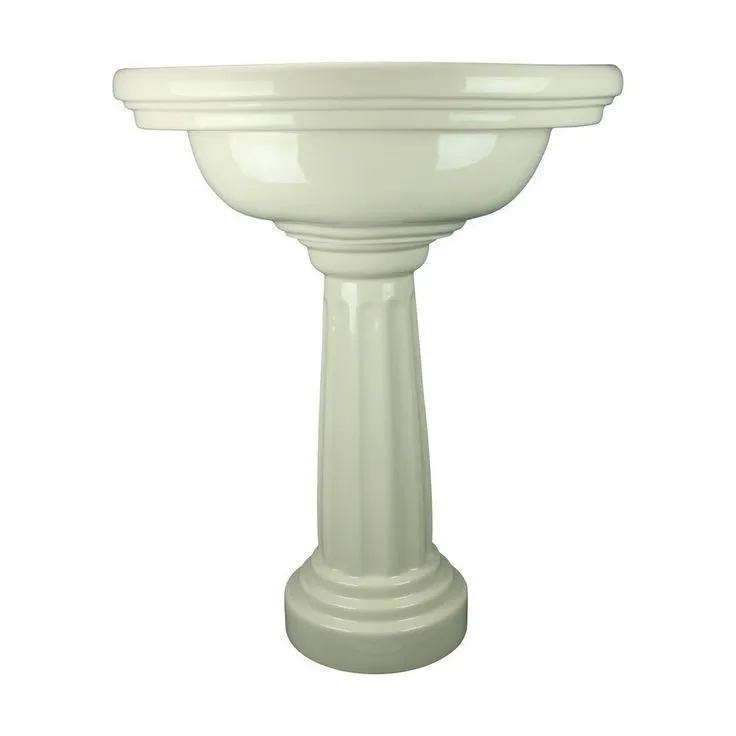 RENOVATORS SUPPLY MANUFACTURING Philadelphia 26 in. Pedestal Sink with Oval-Shaped Vessel China Gloss in Biscuit, photo 10 of 11