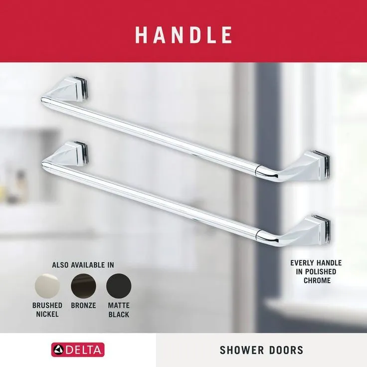 Delta Traditional 60 in. x 58-3/8 in. Semi-Frameless Sliding Bathtub Door in Chrome with 1/4 in. (6mm) Clear Glass, photo 3 of 7