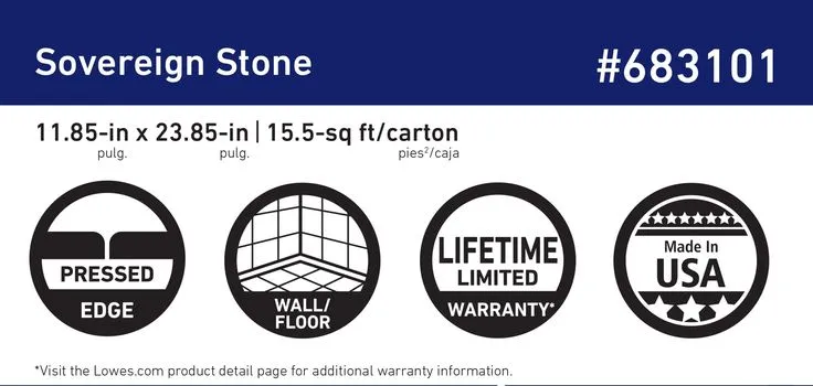 Style Selections Sovereign Stone Pearl 12-in x 24-in Glazed Porcelain Marble Stone Look Floor Tile, photo 4 of 8