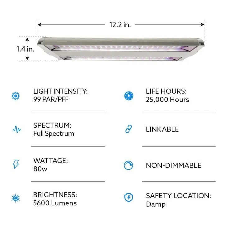 14 in. 86-Watt Integrated Full Spectrum LED Non-Dimmable Indoor High Bay Plant Grow Light Fixture, Daylight, photo 8 of 8