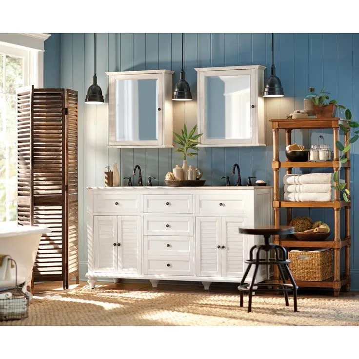 Hamilton 23-3/4 in. W x 27 in. H x 8 in. D Framed Surface-Mount Bathroom Medicine Cabinet in Ivory, photo 7 of 9
