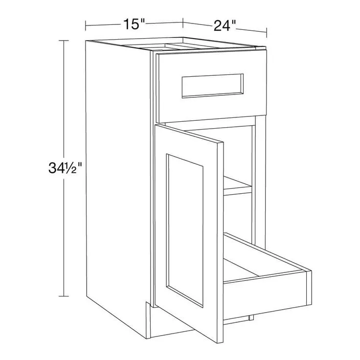 Home Decorators Collection Newport 15 in. W x 24 in. D x 34.5 in. H Assembled Plywood Base Kitchen Cabinet in Mythic Blue with 1ROT Soft Close LH, photo 6 of 7