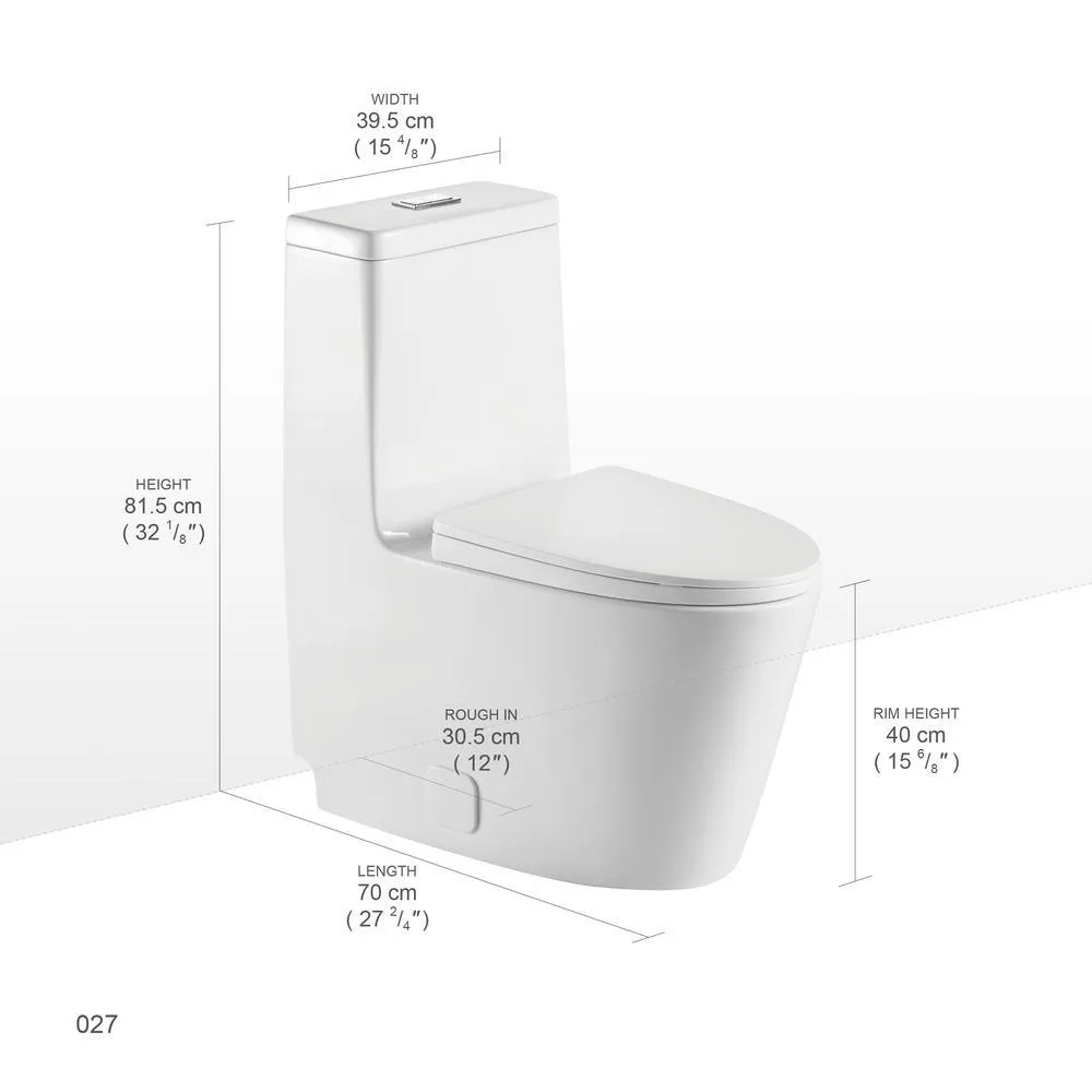 1-Piece Elongated Dual-Flush 1.28 GPF/0.88 GPF High Efficiency Skirted Toilet All-in-One Toilet in White Seat Included, photo 3 of 10