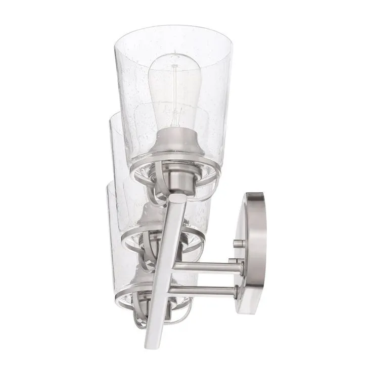 Inspiration 23.19 in. 3-Light Brushed Nickel Bathroom Vanity Light with Glass Shades, photo 2 of 10