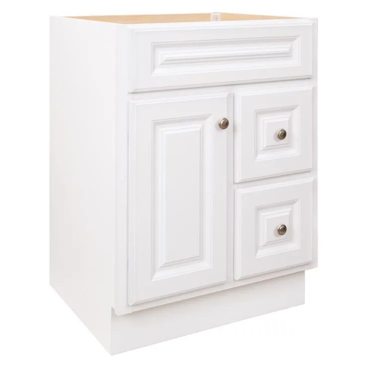 Hampton Bay Hampton 24 in. W x 21 in. D x 33.5 in. H Bathroom Vanity Cabinet Only in White, photo 3 of 11