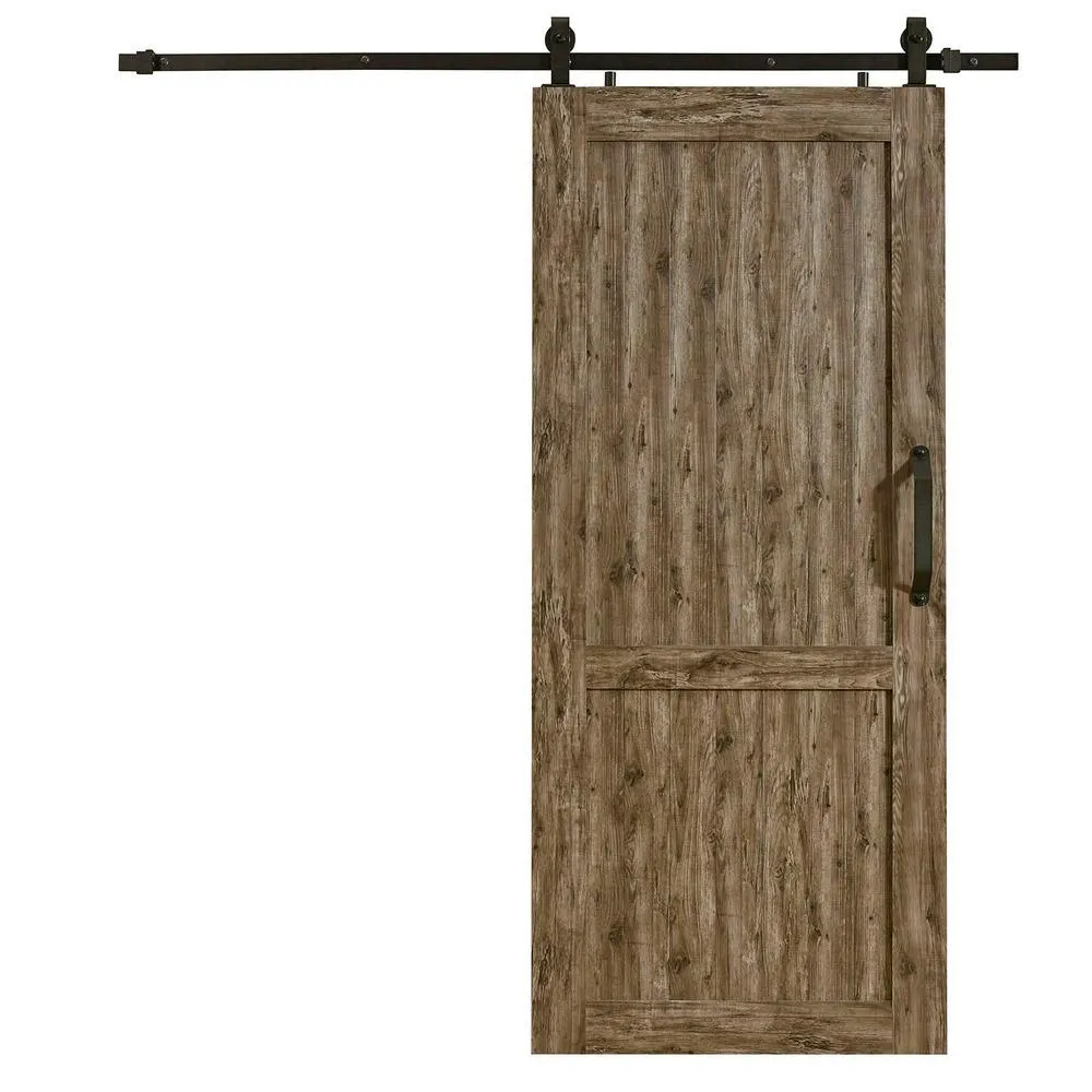 Pinecroft 36 in. x 84 in. Millbrooke White H Style Ready to Assemble PVC Vinyl Sliding Barn Door with Hardware Kit, photo 3 of 13