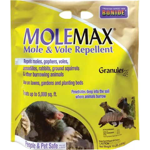 MoleMax Animal Repellent Granules for Moles & Voles, 10 lb