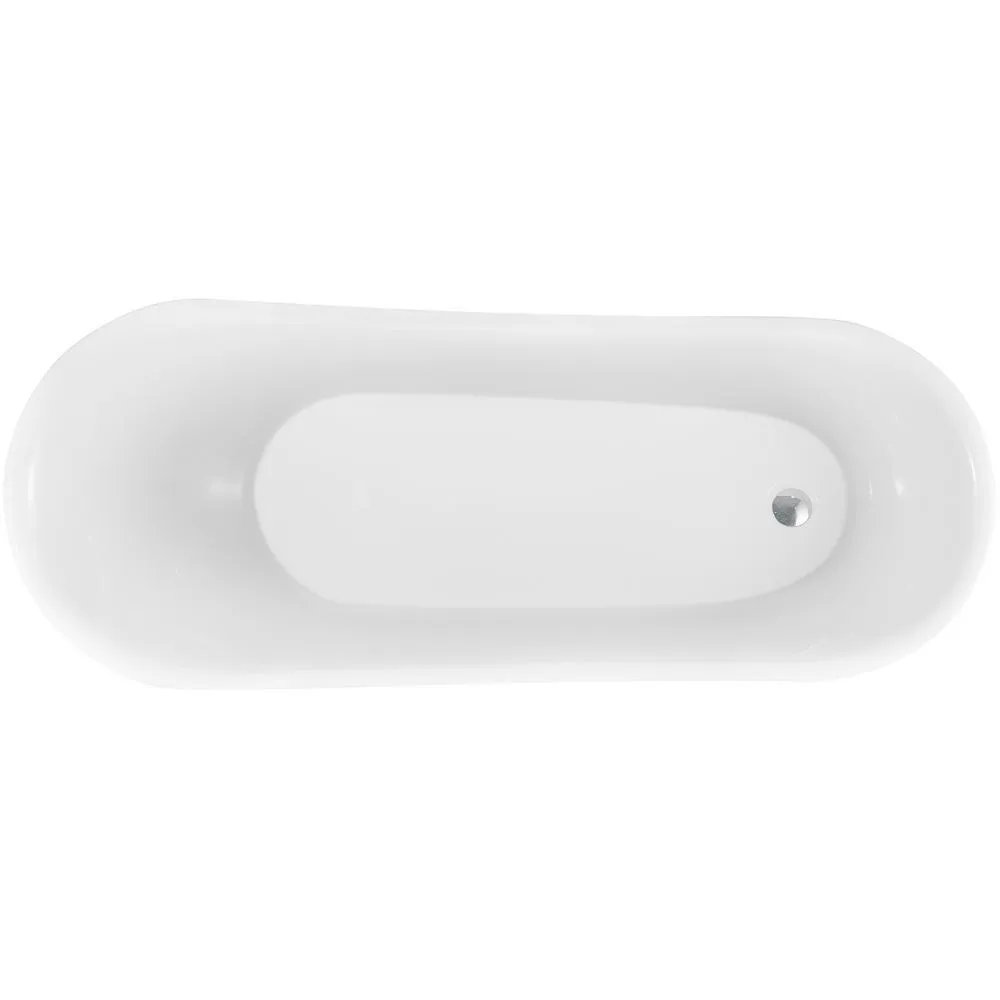 69 in. Acrylic Double Slipper Clawfoot Non-Whirlpool Bathtub in Glossy Black, photo 7 of 10