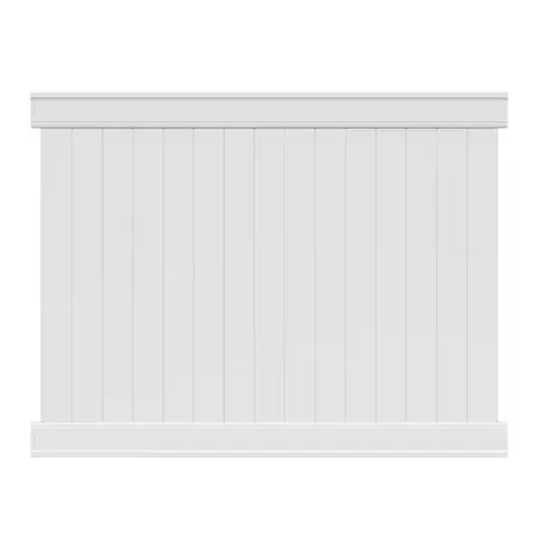 Emblem 6 ft high · 7 ft wide White Vinyl Flat-Top Vinyl Fence Panel