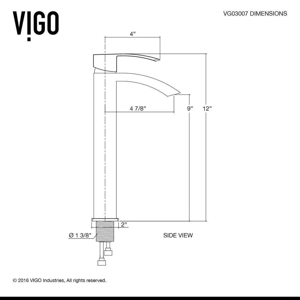 VIGO Single Hole Single-Handle Vessel Bathroom Faucet in Brushed Nickel, photo 7 of 13