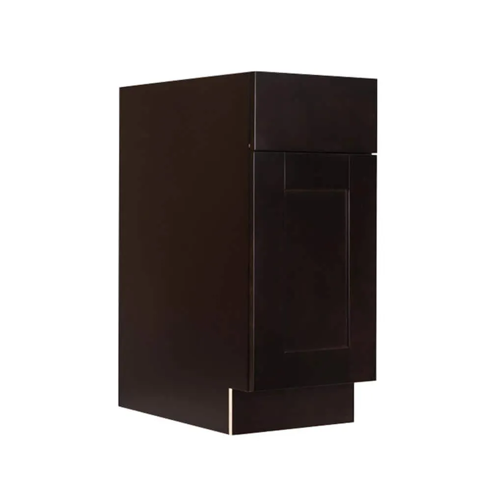 LIFEART CABINETRY Anchester Assembled 12 in. x 34.5 in. x 24 in. Base Cabinet with 1 Door and 1 Drawer in Dark Espresso, photo 4 of 7